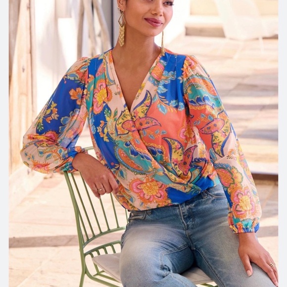 Boston Proper Tops - Boston Proper Multicolor Floral Blouse
